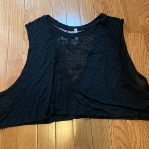 Sam and Emma black mesh crop top